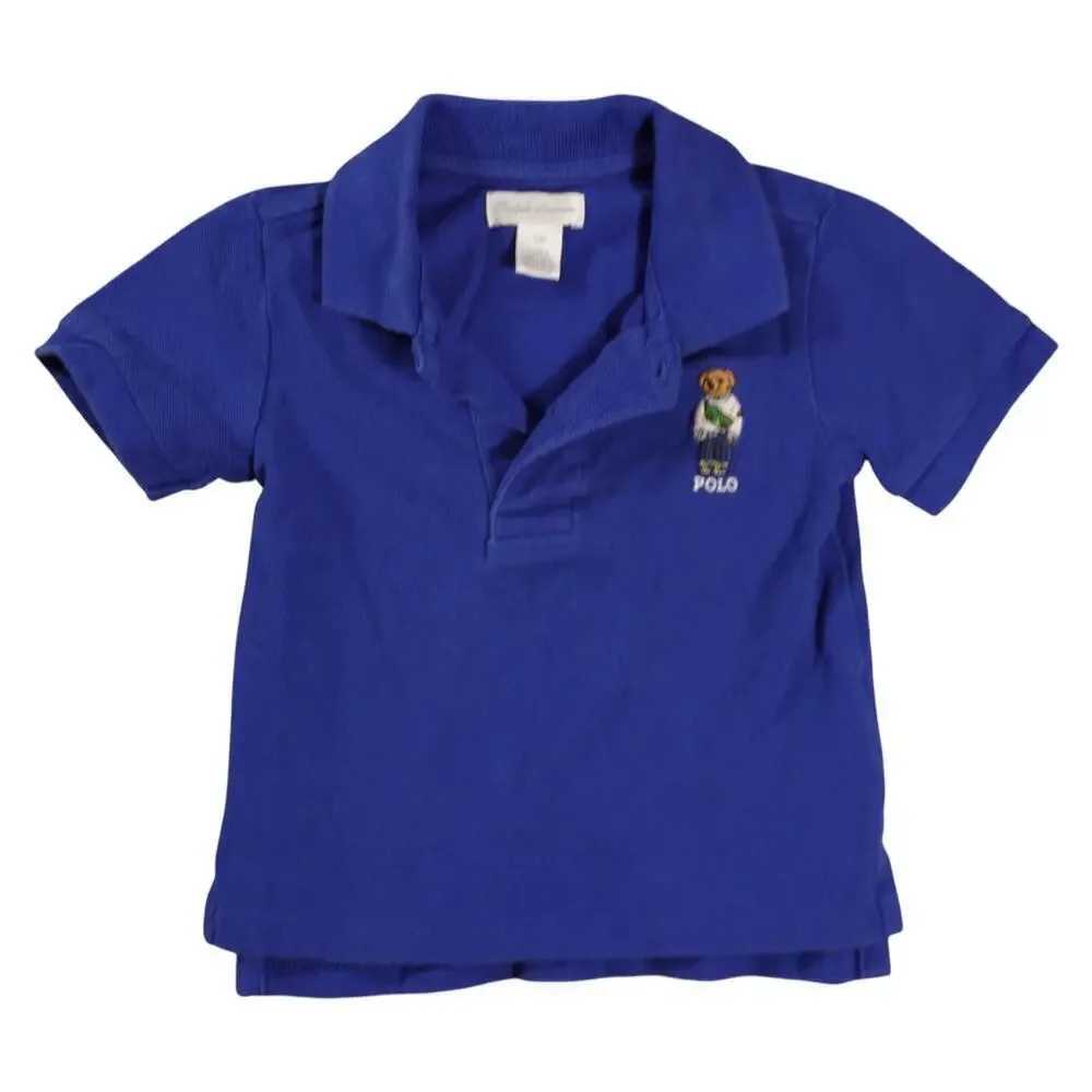 Ralph Lauren Polo Bear Baby Polo Shirt Blue 12M